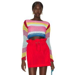 Staud Limousin Sweater in Rainbow Stripe